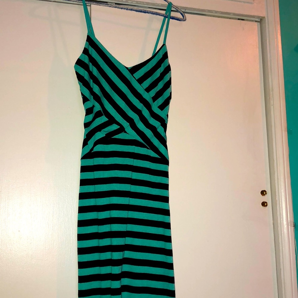 Women’s black & teal  long dress